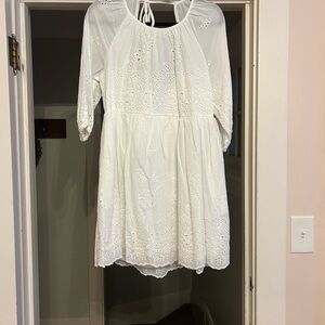 Listicle White Embroidered Mini Dress